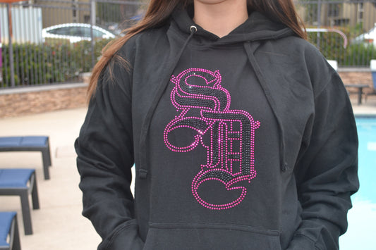 pink and black SD hoodie