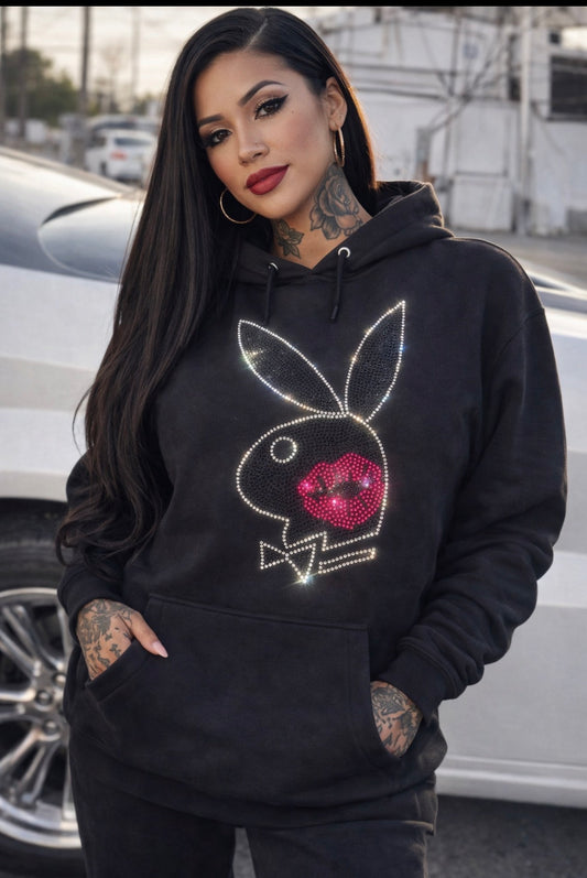 Player pink lips hoodie