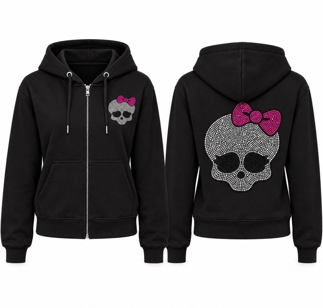 Skull with pink bow jacket