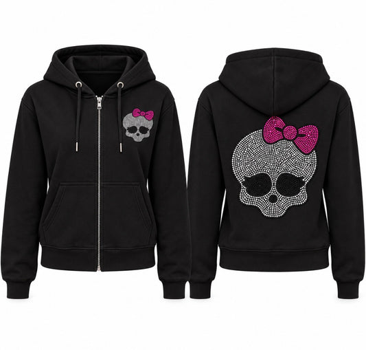 Skull with pink bow jacket