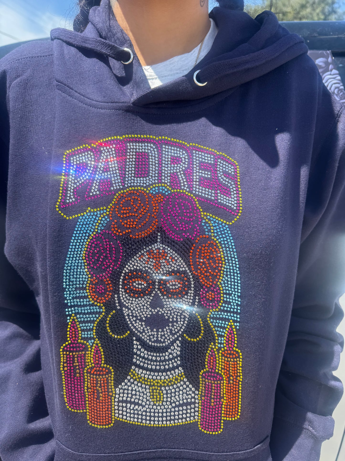 Dia de los muertos hoodie navy