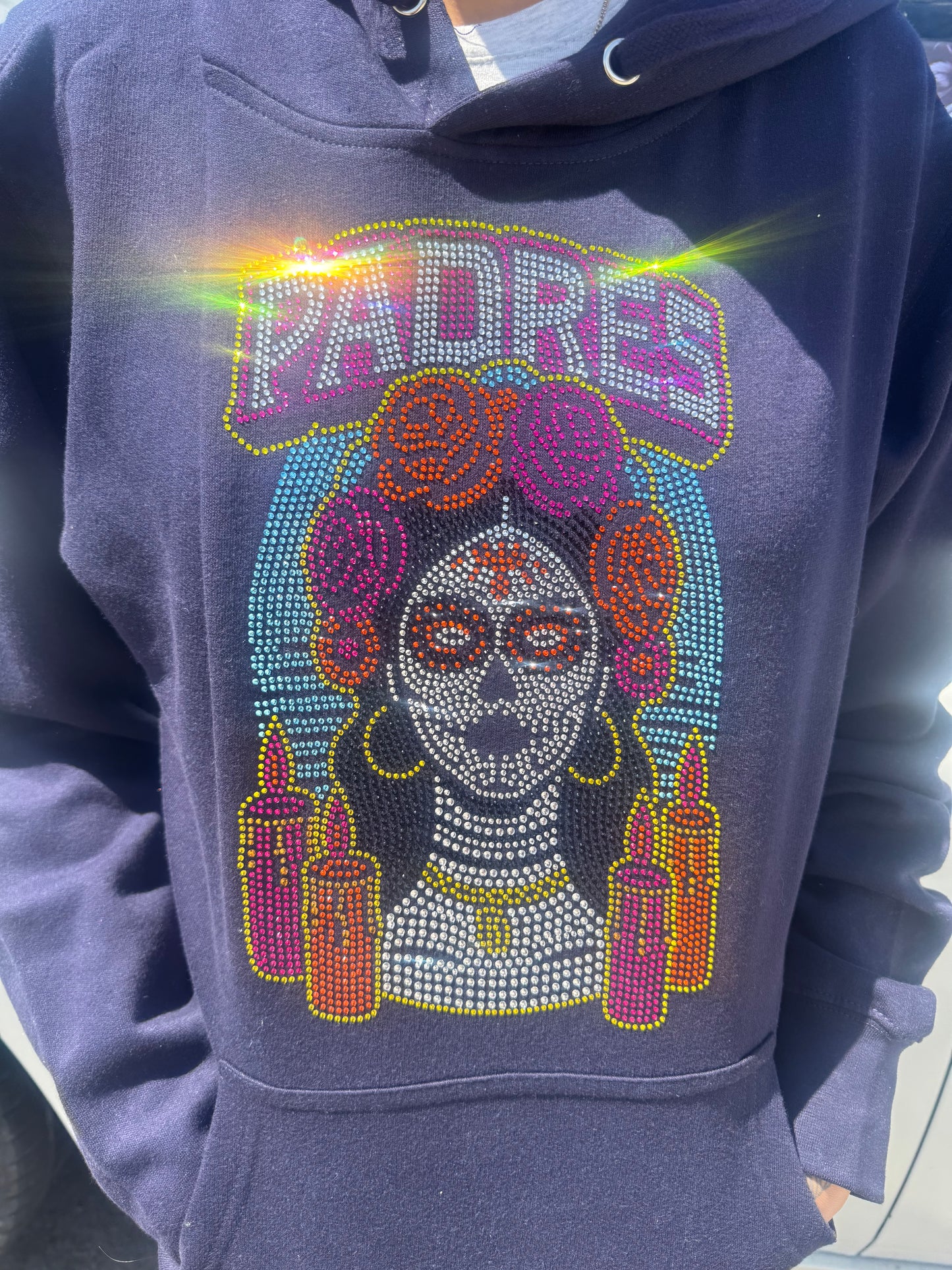Dia de los muertos hoodie navy