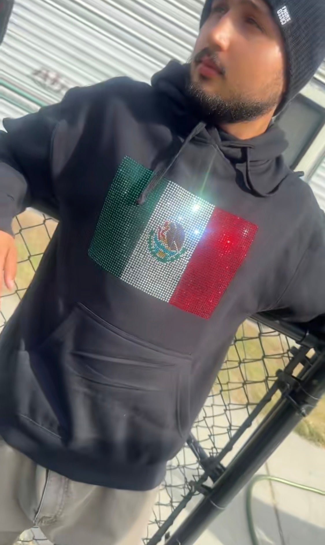 Mexican flag hoodie.